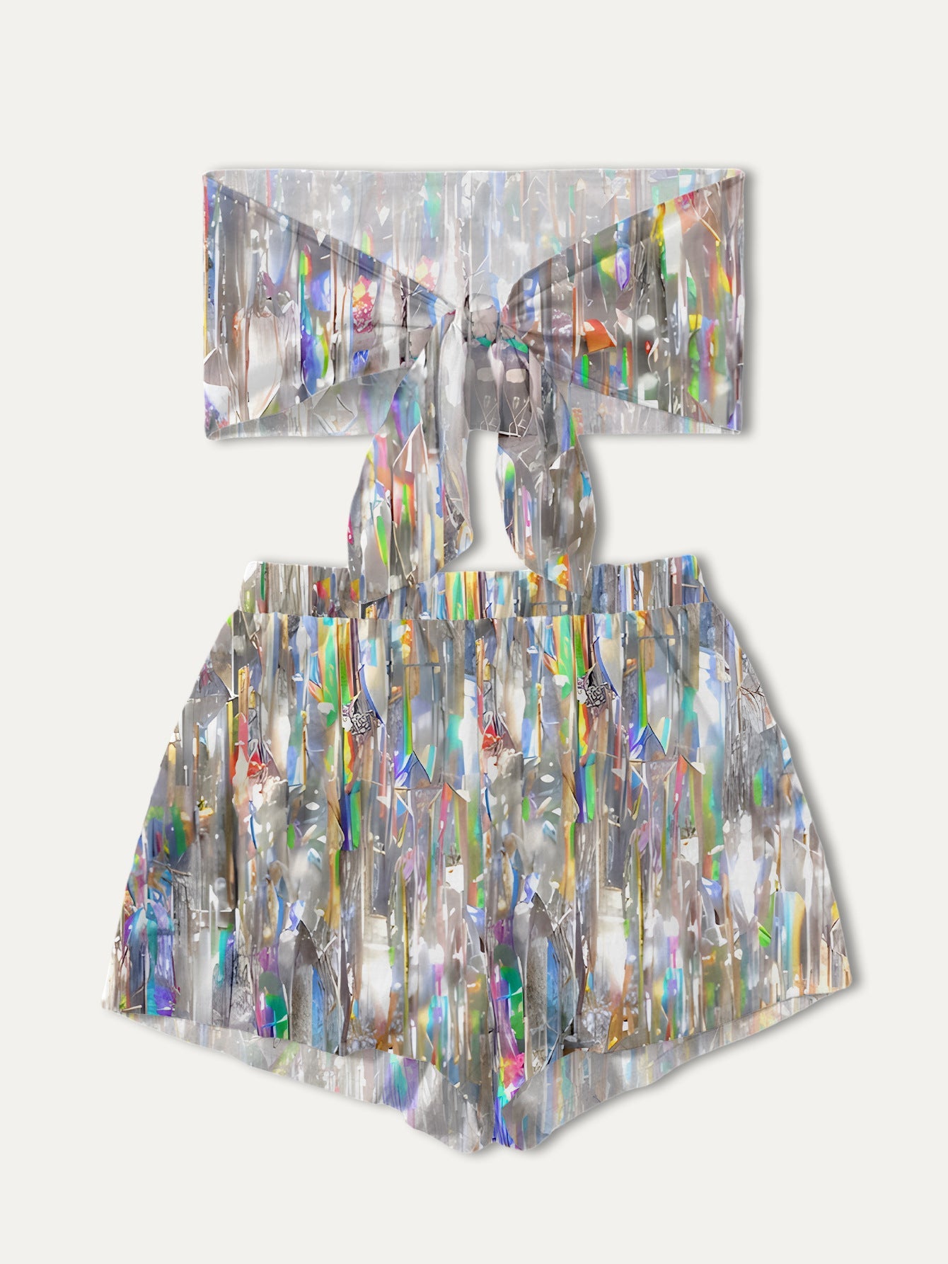 Women cropped top and shorts set Ivyshape