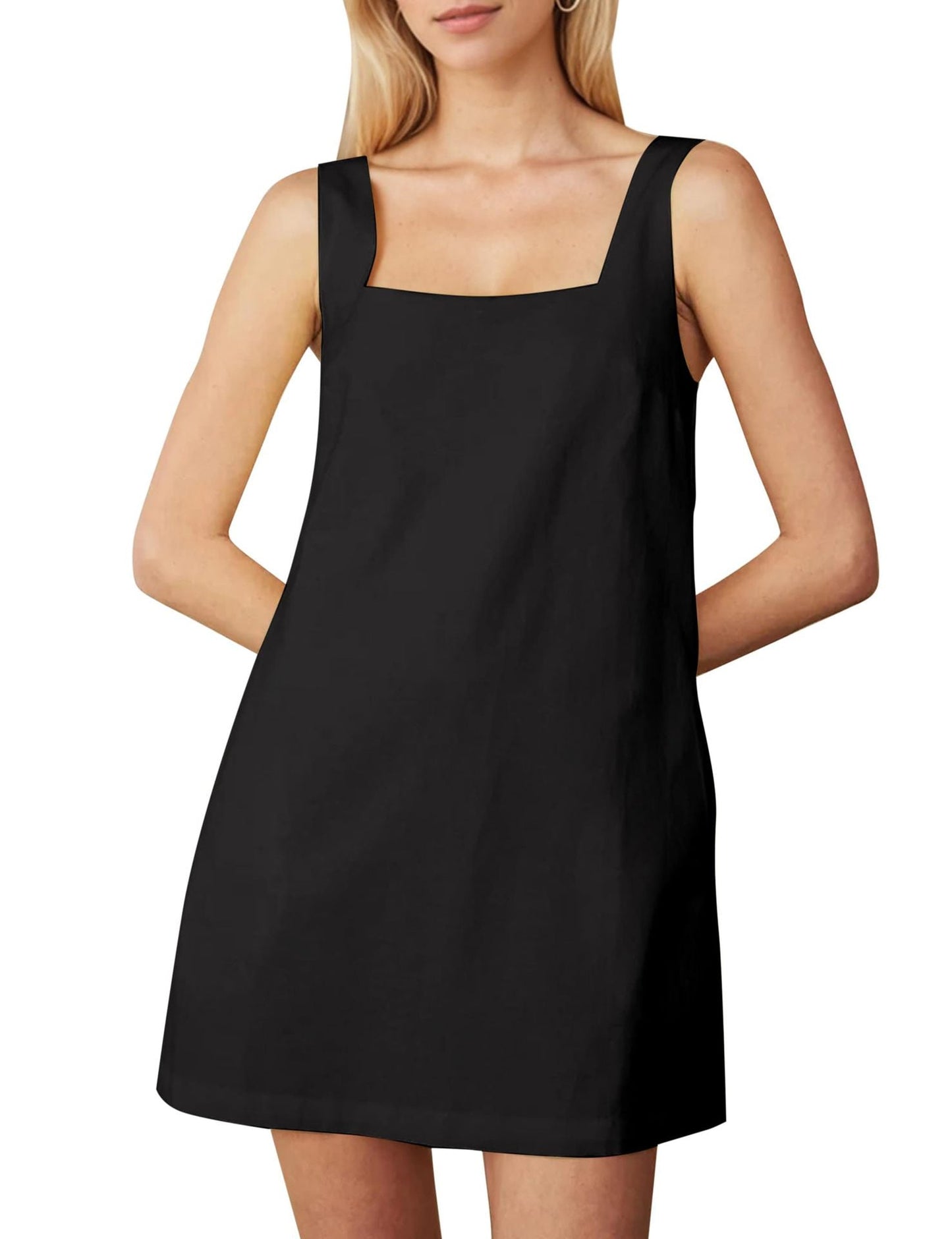 Women's A-Line Square Neck Mini Dress Ivyshape