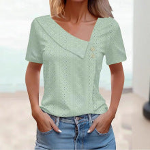 Women's Button Top with Eye Pattern Ivyshape