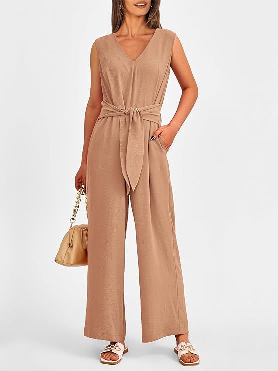 Ladies Elegant Jumpsuit with V-Neck and Tailored Design Ivyshape