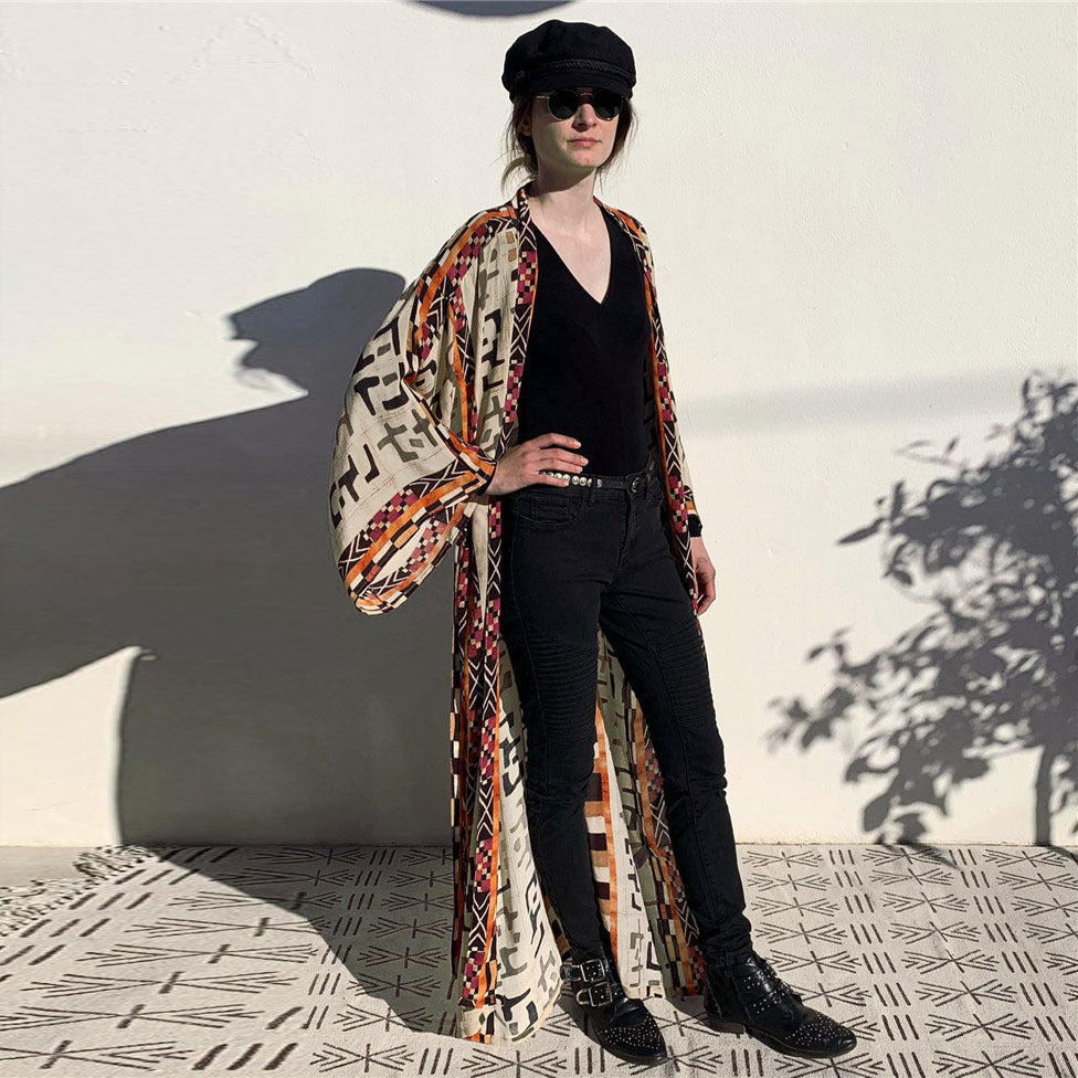 Women's Colorful Kimono with Loose Fit and Unique Pattern Ivyshape