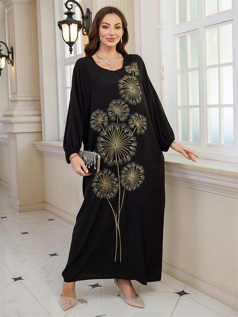 Women's maxi dress with intricate floral embroidery Ivyshape
