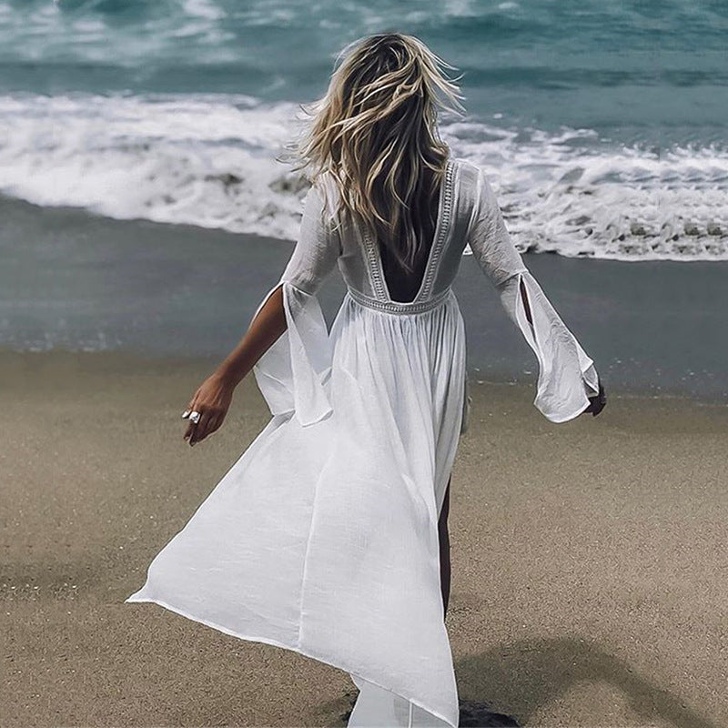 Women's Beach Cover-Up with Playful Sleeves and Airy Silhouette Ivyshape