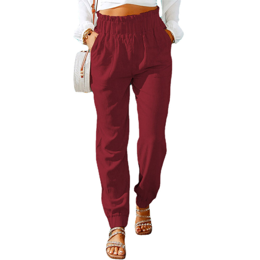 Women's Tailored Elastic Waist Pants Ivyshape