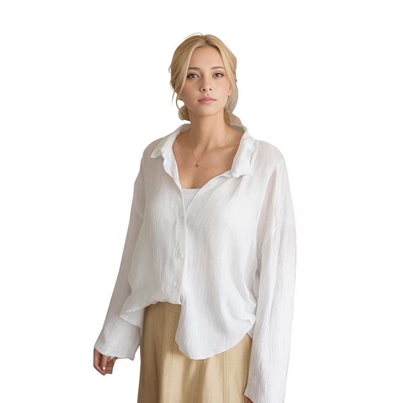 Women's casual oversized blouse made of breathable fabric Ivyshape