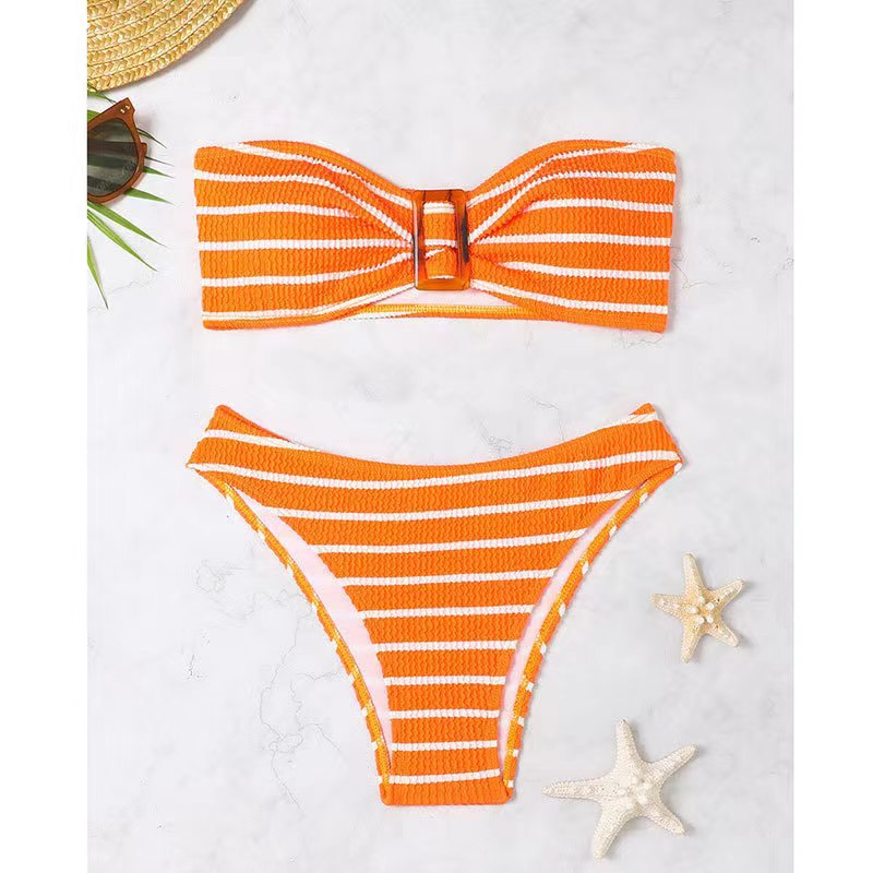 Women's bandeau bikini with trendy strap detail Ivyshape