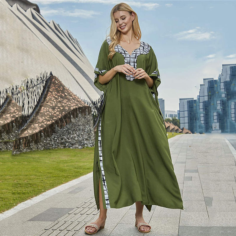 Women's beach tunic in modern kaftan style with elegant details Ivyshape