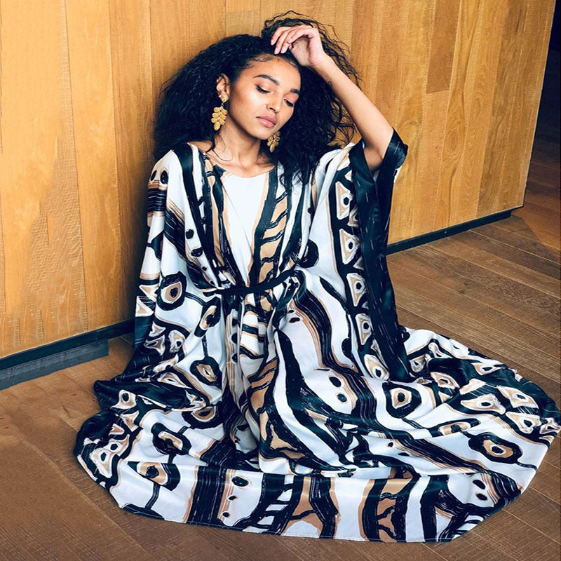 Women’s maxi dress with bohemian pattern mix and comfortable fit Ivyshape