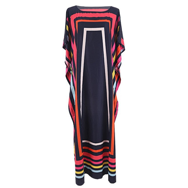 Ladies fashionable kaftan with stylish geometric design Ivyshape
