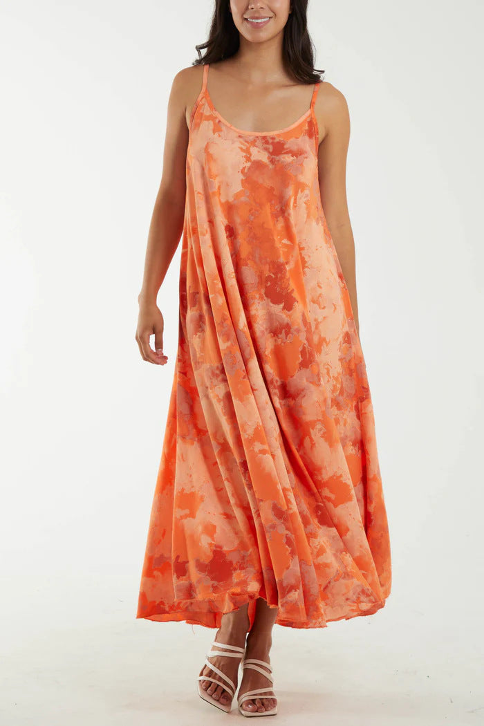 Women's Flowing Maxi Dress with Adjustable Straps Ivyshape