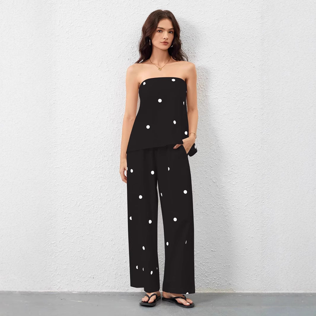 Women's Stylish Wide Leg Striped Set Ivyshape