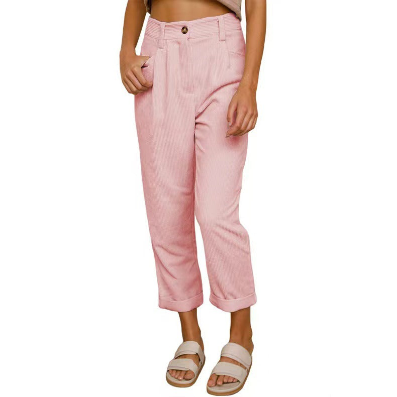 Women's High-Waisted Textured Pants Ivyshape