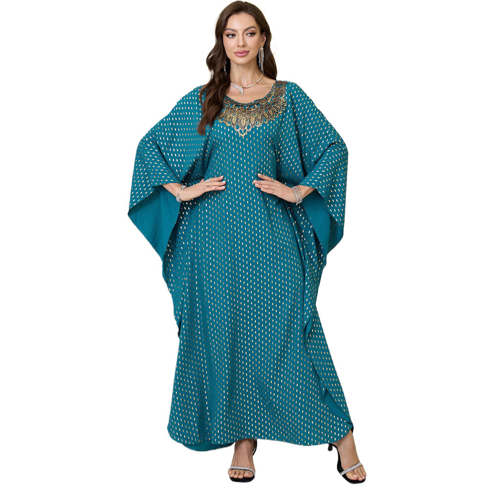 Ladies maxi kaftan with elegant application Ivyshape