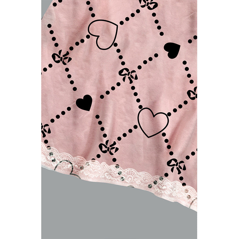 Ladies nightgown with lace trim and heart motif Ivyshape