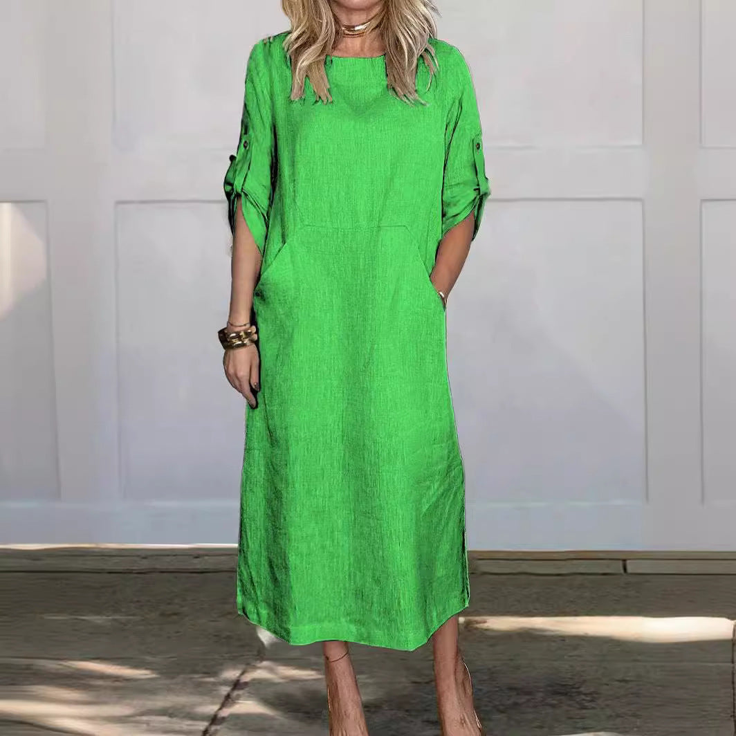 Women's Casual Maxi Dress with Pockets Ivyshape
