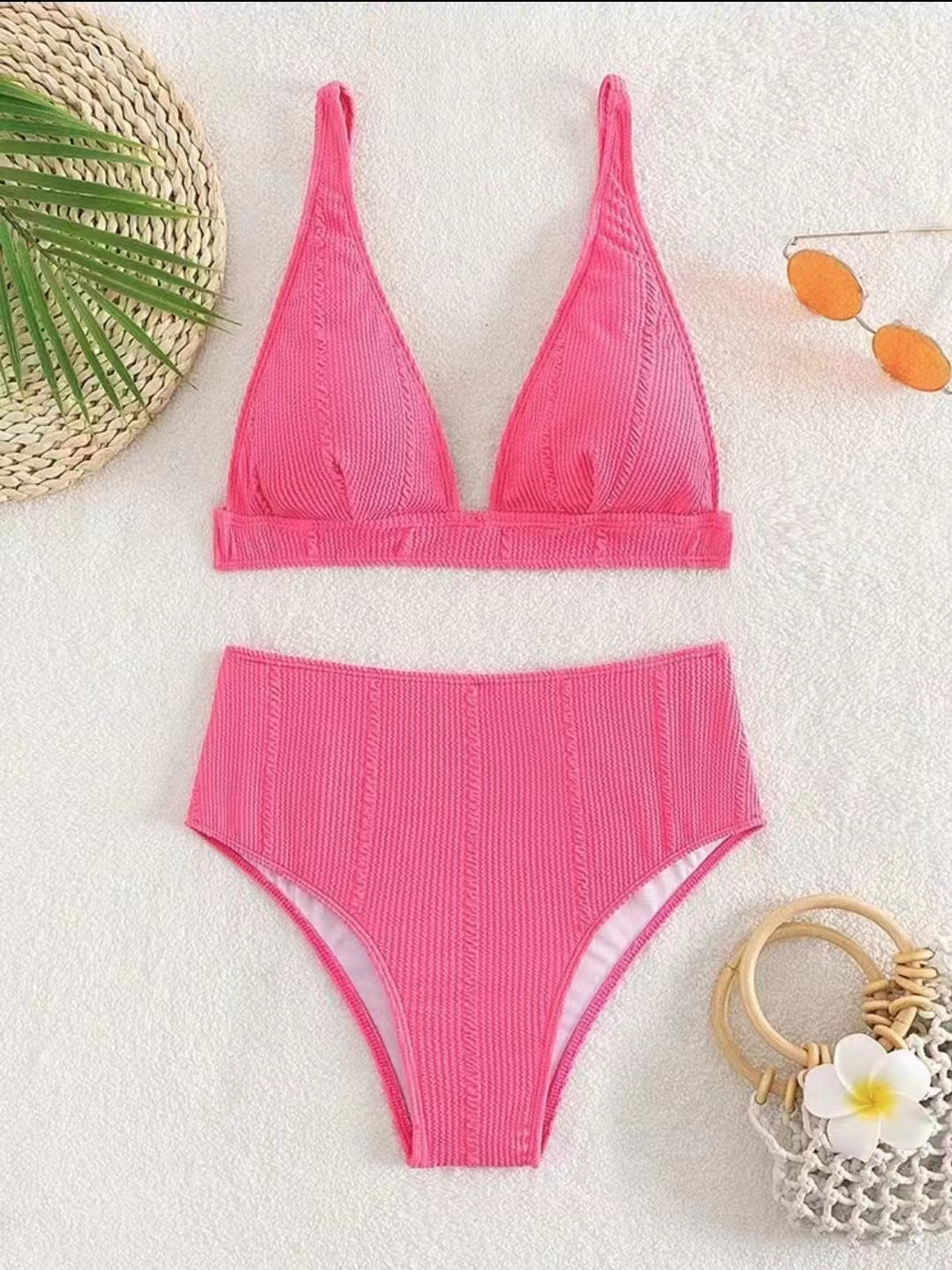 Women's triangle bikini with high-cut briefs and textured design Ivyshape