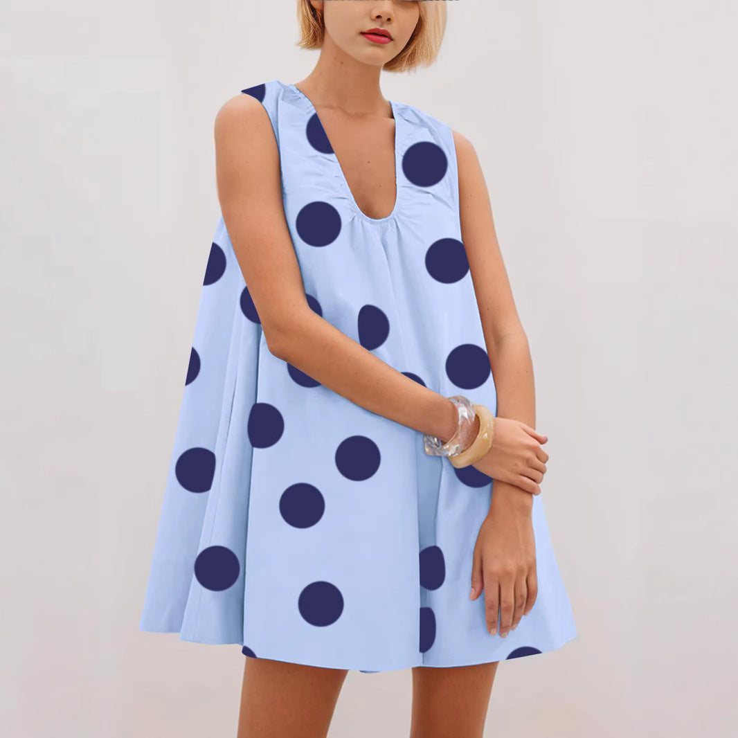 Ladies Polka Dot A-Line Dress Ivyshape