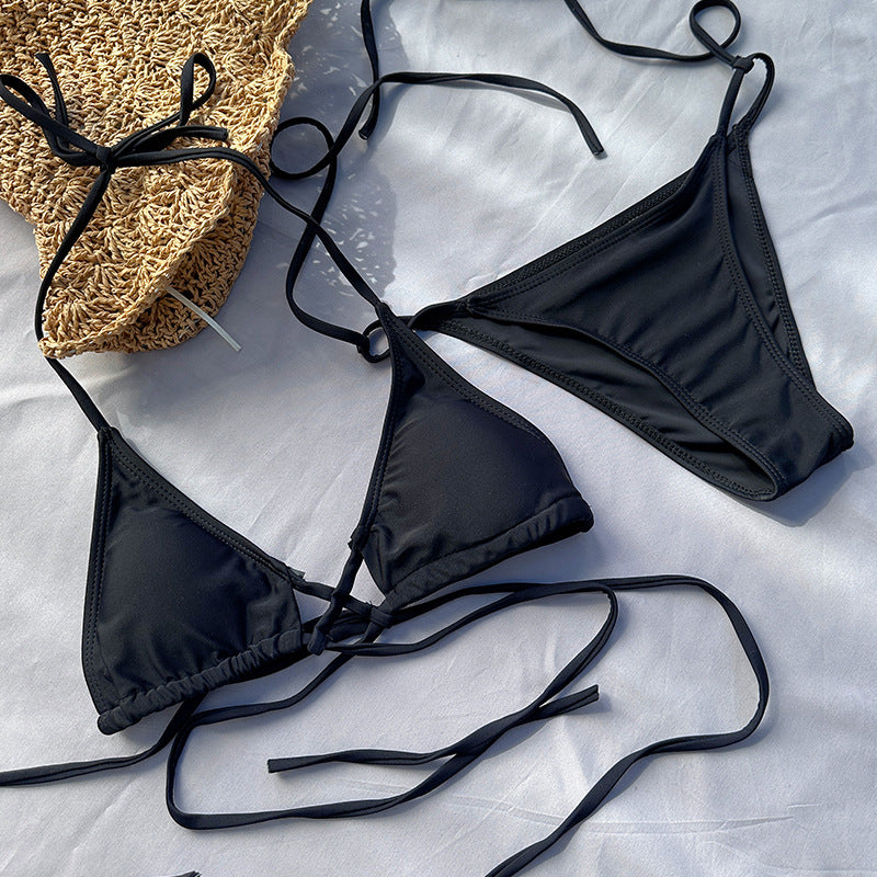 Ladies triangle bikini with refined cross design Ivyshape