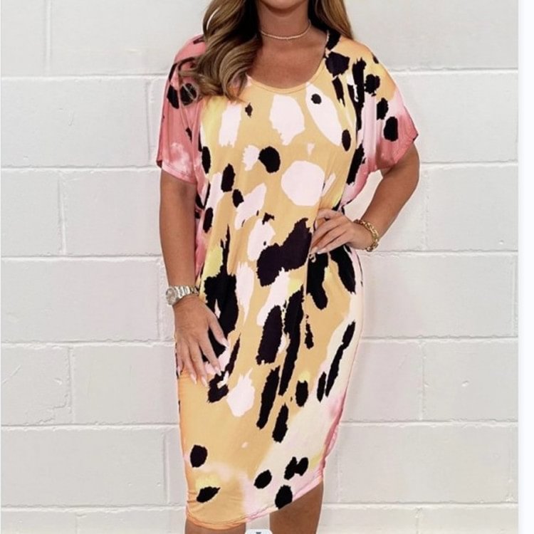 Ladies Elegant and Airy Midi Dress with Unique Animal Print Ivyshape