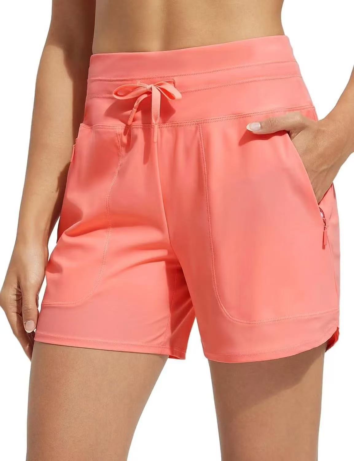 Women's performance active shorts with integrated boxer short lining Ivyshape