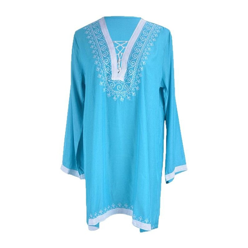 Women's beach dress with artistic embroidery by Ivyshape