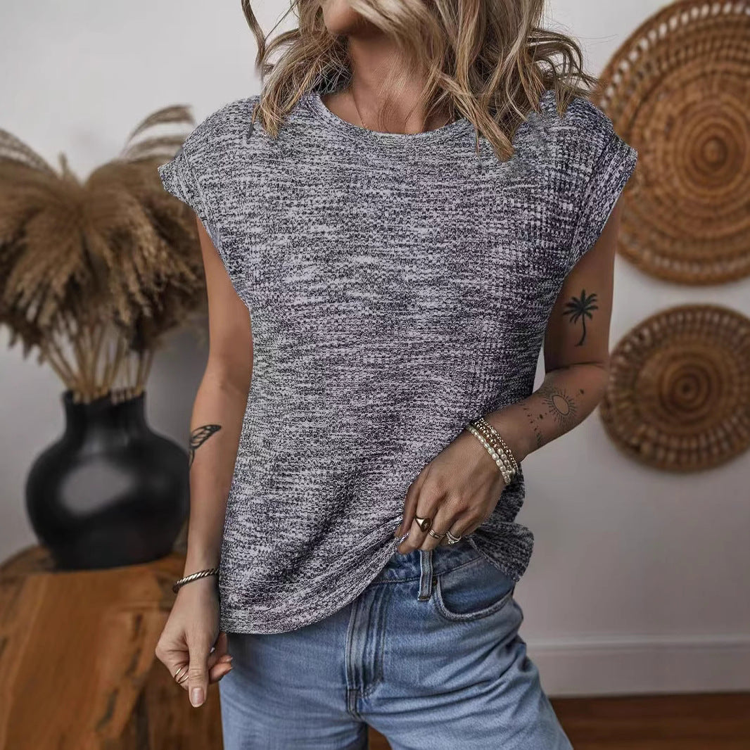 Ladies Structured Short Sleeve Round Neck Top Ivyshape