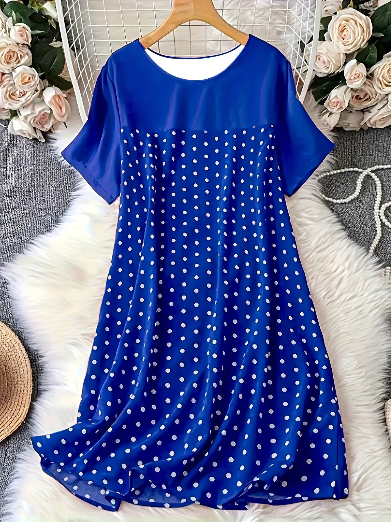 Women Polka Dot A-Line Casual Dress Ivyshape