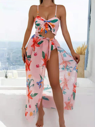Ladies summer bikini top and long sheer beach pants Ivyshape