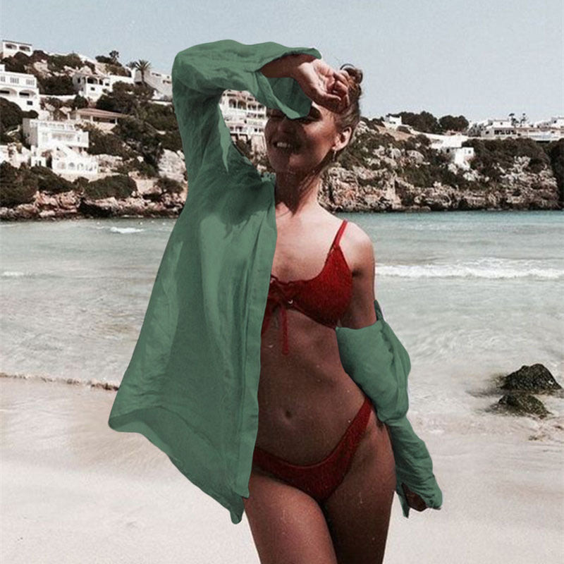 Women's light transparent beach cover-up Ivyshape
