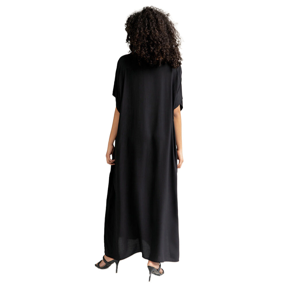 Women's Maxi Dress with Artistic Feather Design Ivyshape