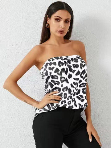 Women's Strapless Tiered Pattern Top Ivyshape
