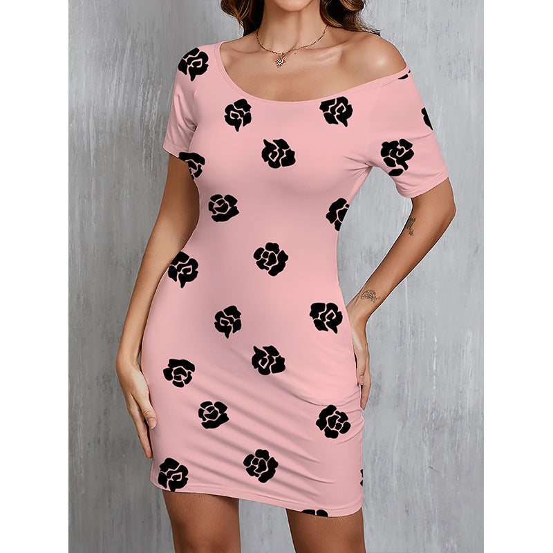 Women's summer dress with floral design Ivyshape