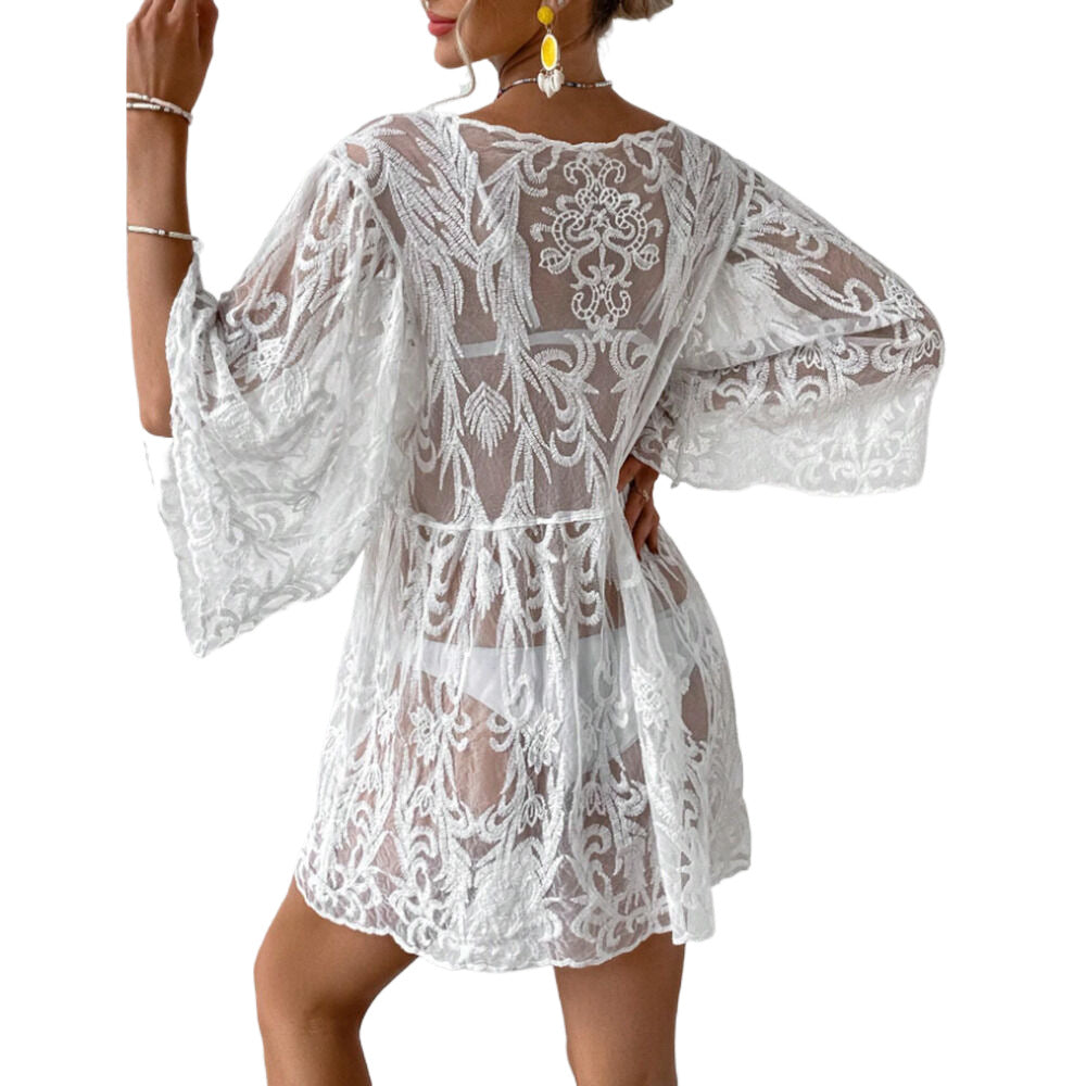 Women elegant lace beach dress Ivyshape