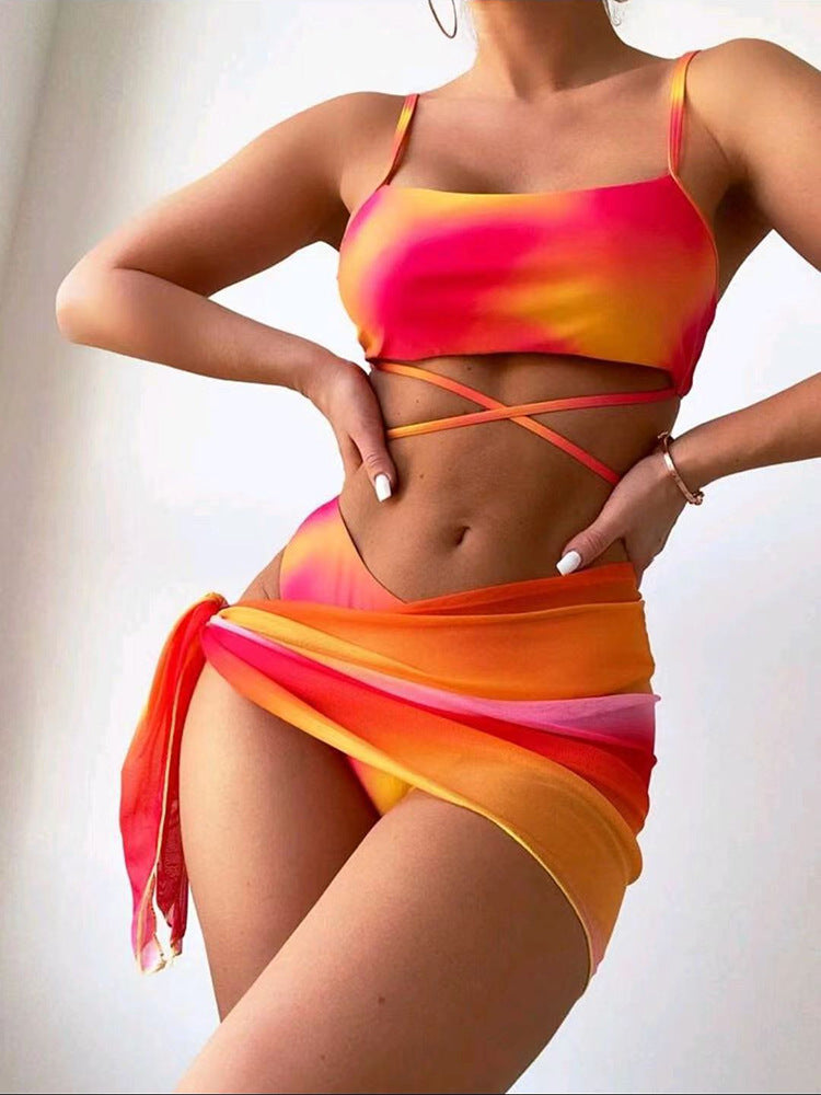 Women Bikini Set with Asymmetrical Skirt Ivyshape