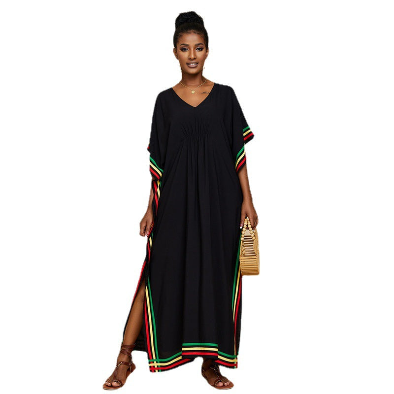 Women Maxidress with colorful stripe details Ivyshape