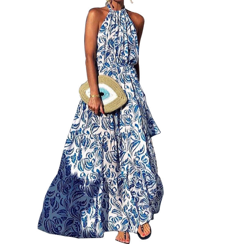 Women's maxi dress with floral print Ivyshape