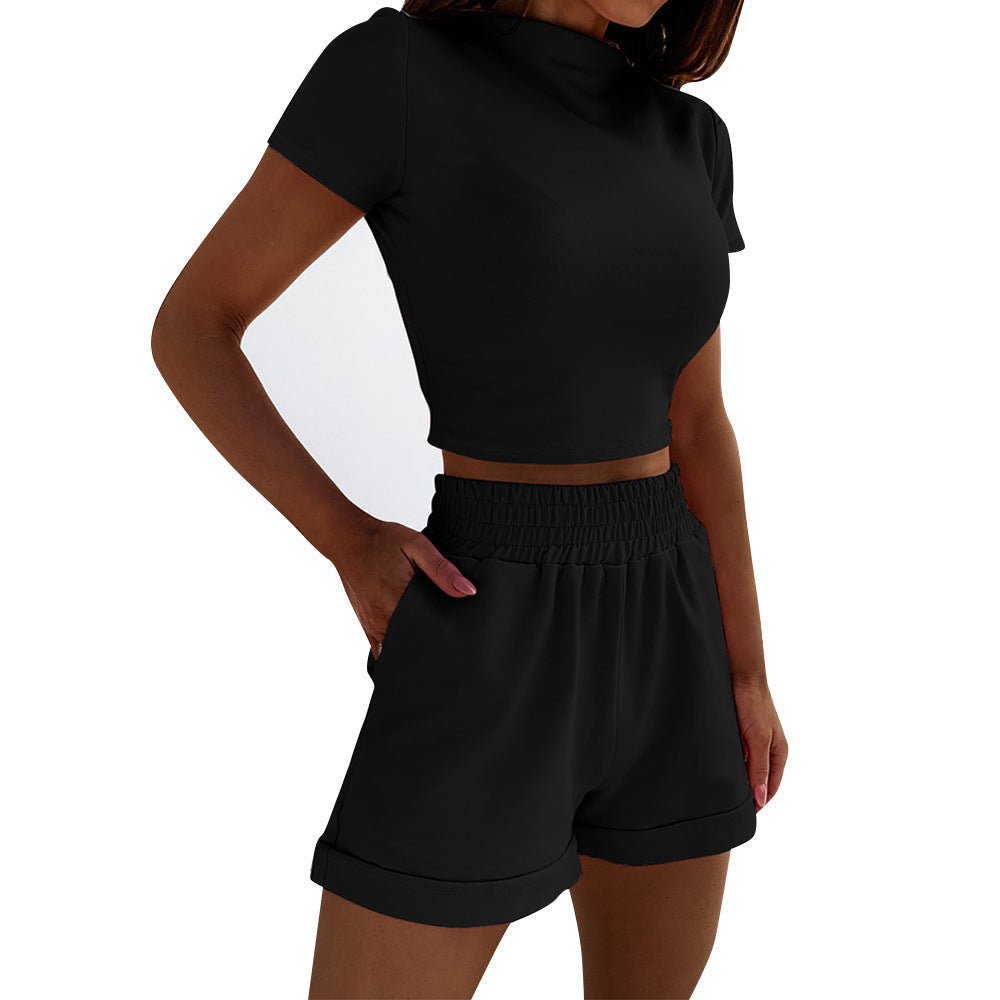 Women's Casual Short Sleeve T-Shirt and Shorts Set Ivyshape