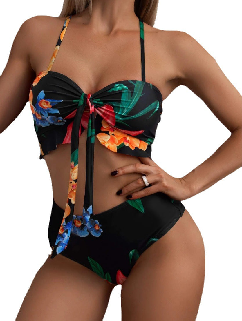 Ladies summer bikini top and long sheer beach pants Ivyshape