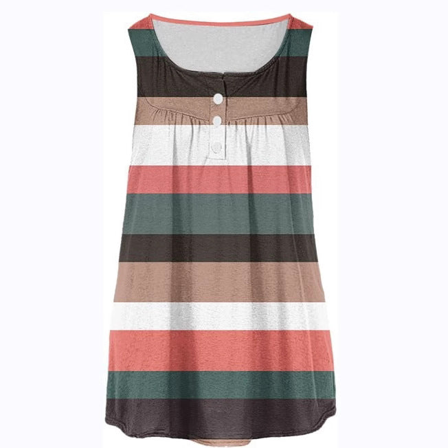 Women's striped sleeveless tunic top Ivyshape