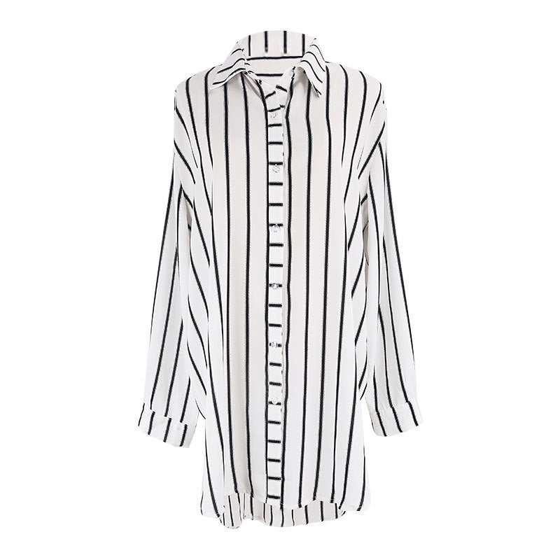Women's airy beach cover-up with elegant stripes Ivyshape