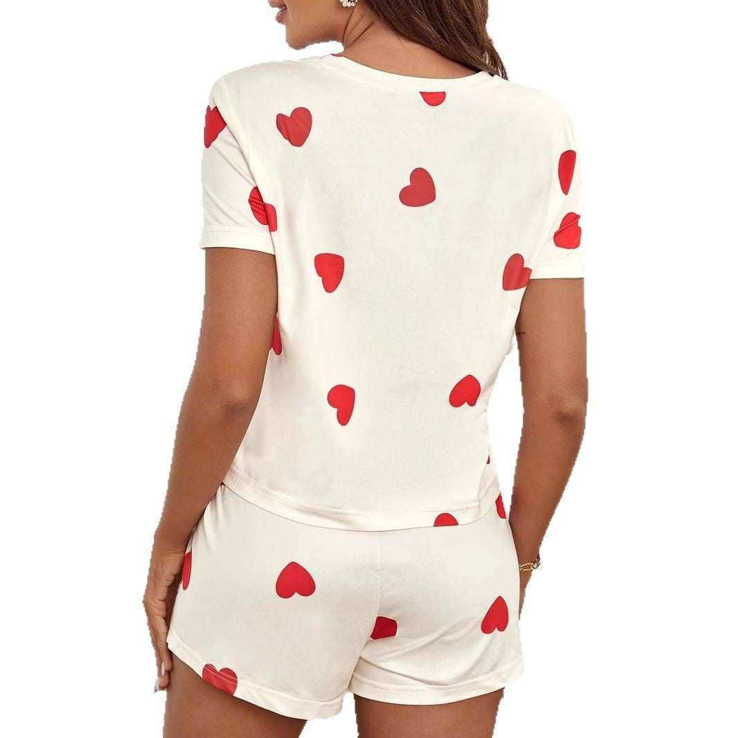 Women's Heart Print Lounge Set Ivyshape