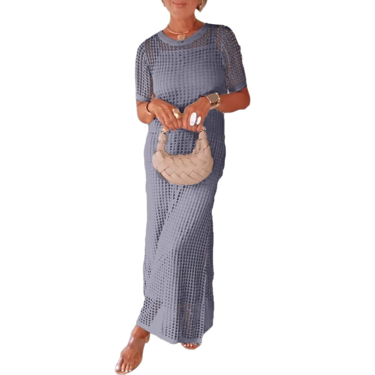 Women Elegant Mesh Maxi Dress Ivyshape