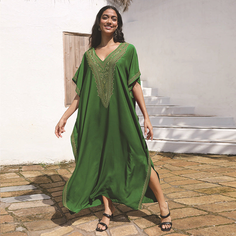 Women's elegant kaftan with artistic embroideries Ivyshape