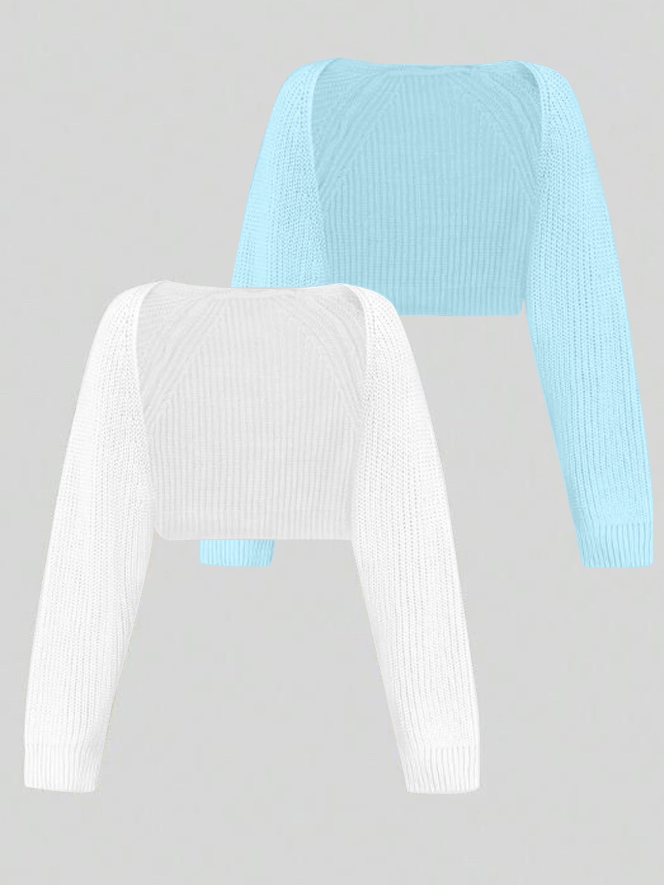 Women's cropped knit top with dropped shoulders and fine rib pattern Ivyshape