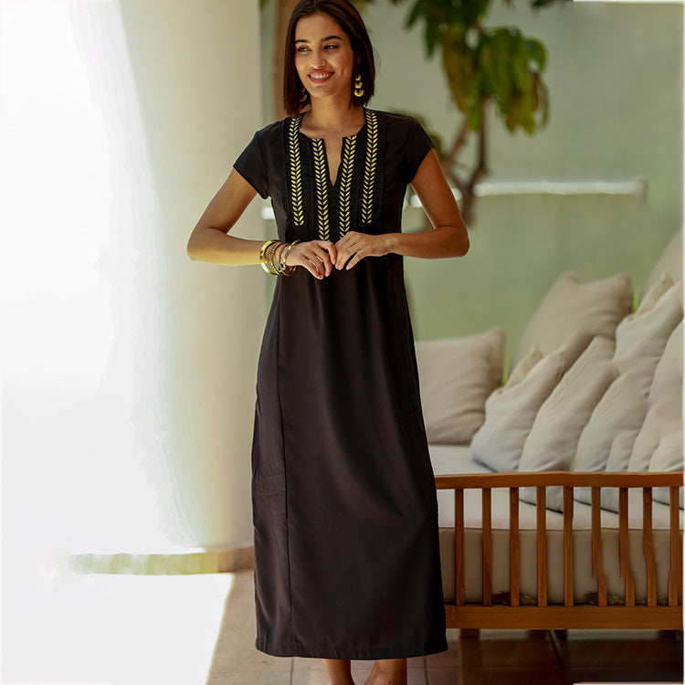 Women’s maxi dress with elegant embroidery design Ivyshape