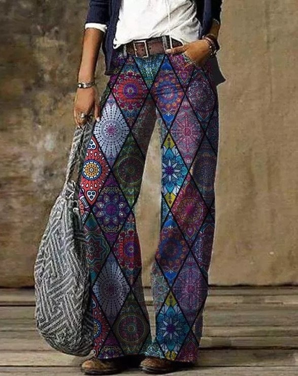 Valeria - Wide-leg jeans with floral print