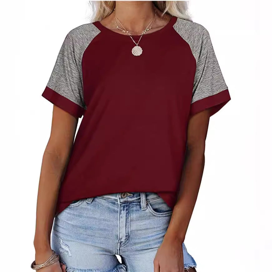 Women's Sporty Casual T-Shirt with Fashionable Raglan Sleeves Ivyshape