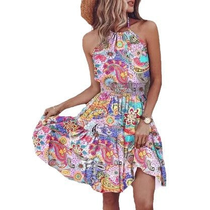 Women's Halter Neck Tiered Mini Dress Ivyshape