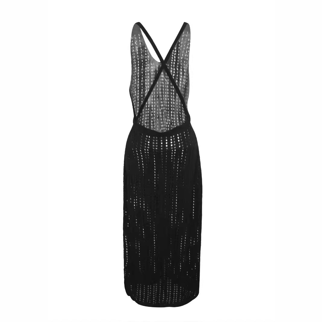 Ladies airy beach cover-up with modern crochet pattern Ivyshape
