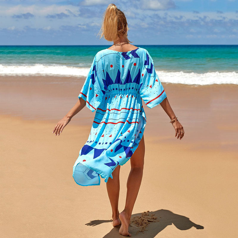 Women's Beach Tunic with Eye-Catching Geometric Pattern Ivyshape